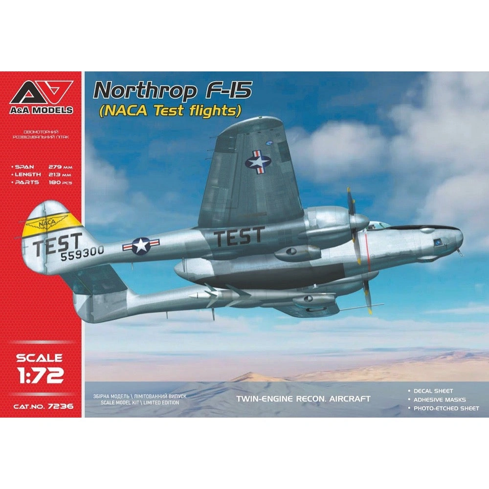 Vintage F-15A NACA Test Flight 1/72 Scale Model Airplane
